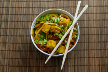 Asian food in a restaurant