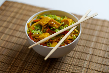 Asian food in a restaurant