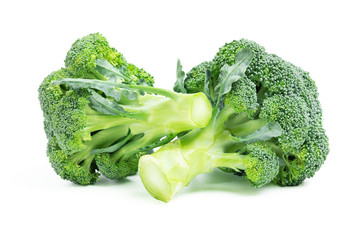 Broccoli isolated on white background, fresh green leave vegetable for healthy