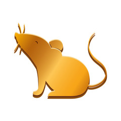 Isolated gold mouse vector design