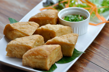 fried tofu , fried bean curd