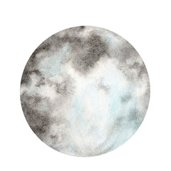 Watercolor moon on a white background