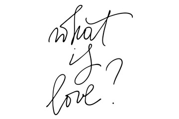 Phrase what is love handwritten text vector