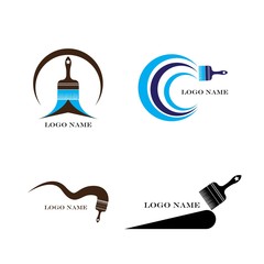 Paint brush Logo Template vector icon Illustration design