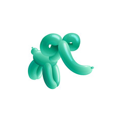 Balloon elephant toy for children fun realistic vector illustration isolated.
