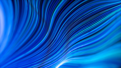 Abstract Flowing Blue Lines Background with Depth of Field