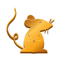 Isolated gold mouse vector design