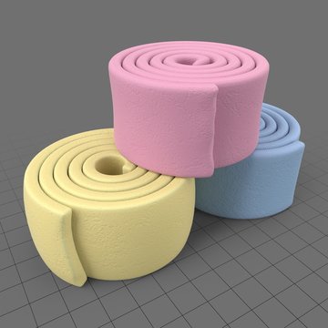 Rolled chewing gums