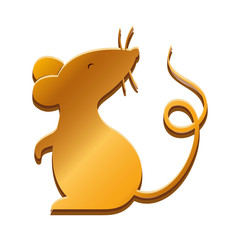 Isolated gold mouse vector design