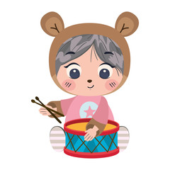 Isolated boy cartoon with toy vector design