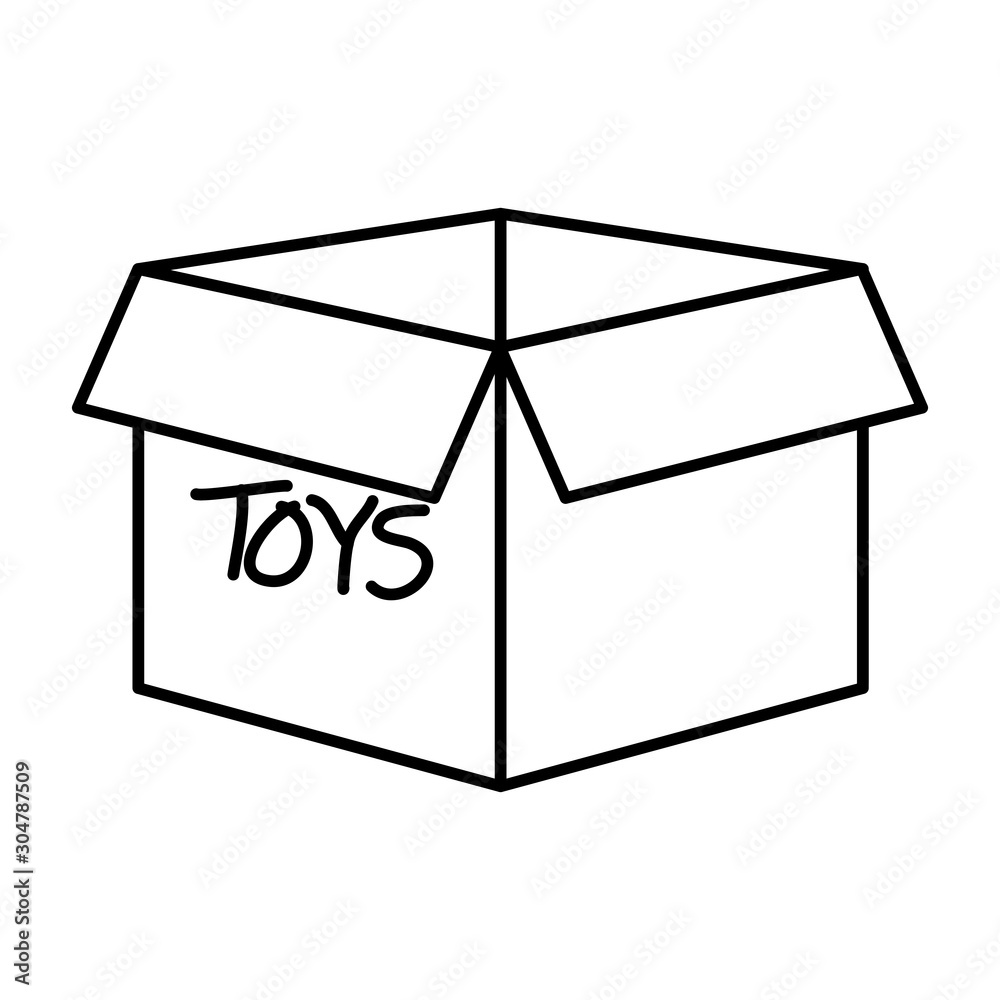 Poster isolated toys box vector design