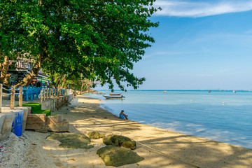 Naklejka premium The Barat Perhentian, Besur, Perhentian Islands, Malaysia; 19-May-2019; a view of the sea and beach, The Barat Perhentian, Besur, Perhentian Islands, Malaysia