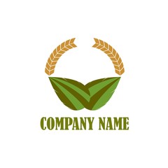 Agriculture vector logo design, agronomy, wheat farm, rural country farming field, natural harvest