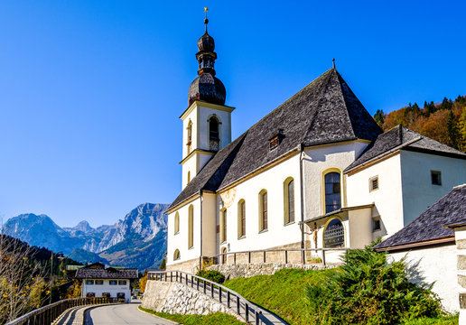 famous church in ramsau - austria