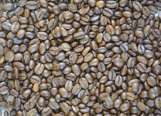 background of roasted coffee beans