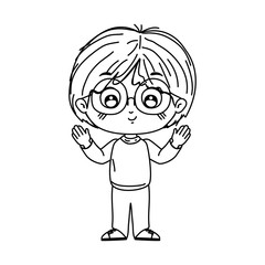 Isolated boy cartoon vector design