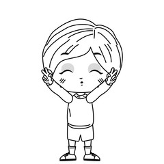 Isolated boy cartoon vector design