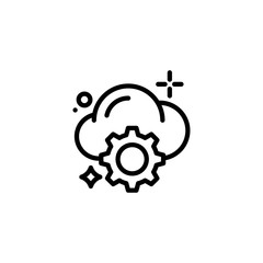 Cloud Setting Vector Line Icon