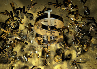 golden dollar sign