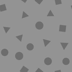 Geometric basic shapes seamless pattern. Circles, squares and triangles texture.