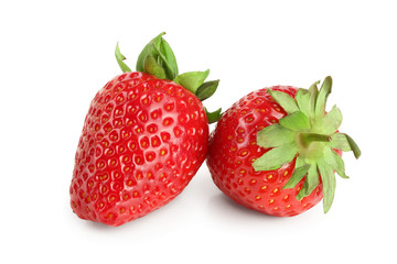 Strawberries isolated on white background. Fresh berry