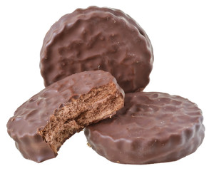 Shortbread cookie sandwich in chocolate icing