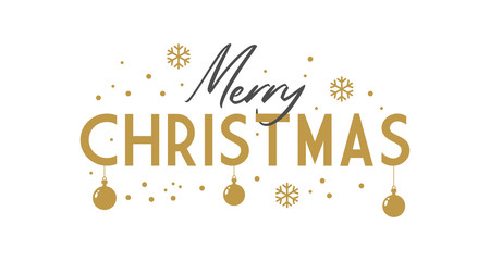 Fototapeta premium Merry Christmas vector text. Calligraphic Lettering design card template. Calligraphy Font style Banner for Xmas greeting card.