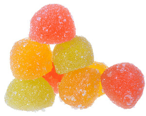 Heap multicolored candy isolated