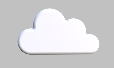3d illustration of white cloud on grey background