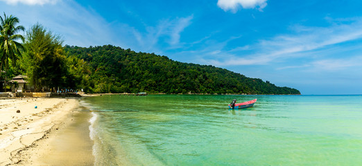 Besar, Perhentian Islands, Malaysia; 18-May-2019; The boat and the sea