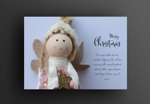 Greeting Card Layout with Angel Doll
