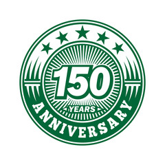 150 years logo. One hundred and fifty years anniversary celebration logo design. Vector and illustration.