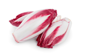Obraz premium red chicory or radicchio isolated on white background