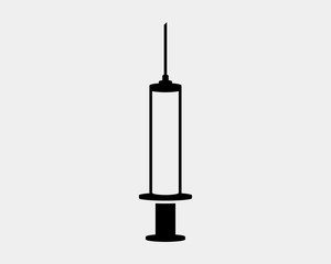 Medical icons vector. Syringe icon medicine drug.