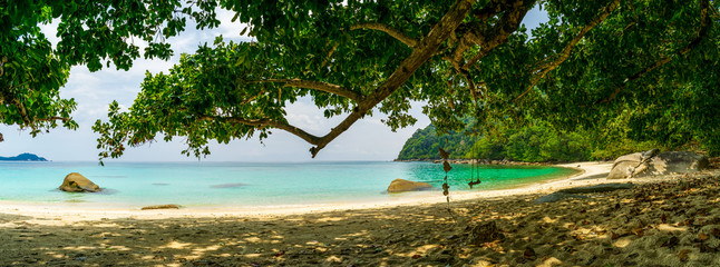 Kecil, Perhentian Islands, Malaysia; !9-May-2019; sandy beach and salty sea, D'lagoon Beach, Kecil,...