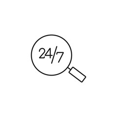24/7 hour, round the clock - minimal line web icon. simple vector illustration. concept for infographic, website or app.
