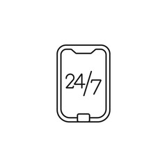 24/7 hour, round the clock - minimal line web icon. simple vector illustration. concept for infographic, website or app.