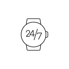 24/7 hour, round the clock - minimal line web icon. simple vector illustration. concept for infographic, website or app.