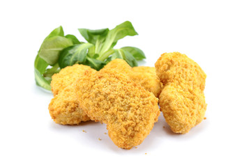 chicken nuggets on a white background