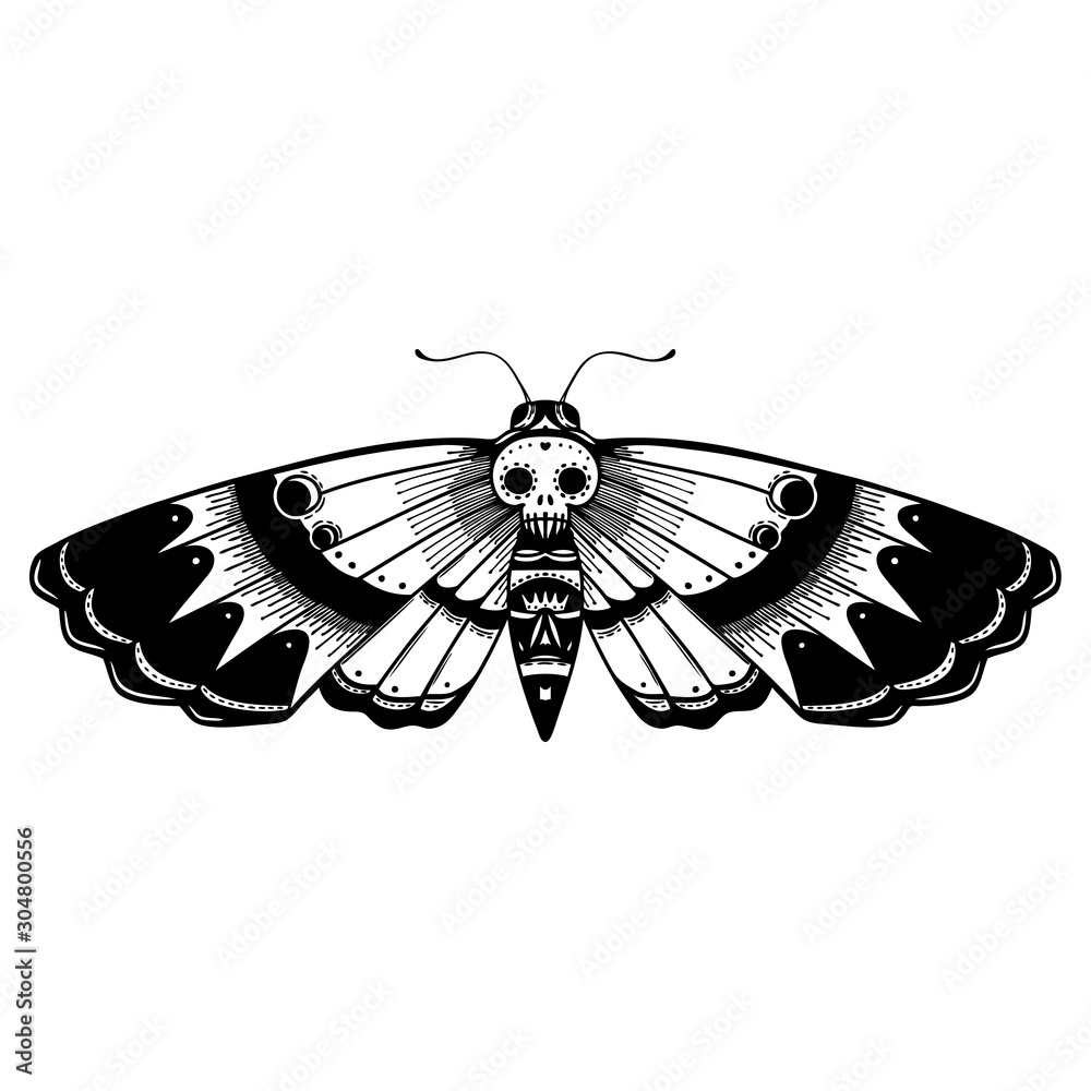 Sticker Deaths Head Moth tatoo