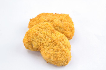 chicken nuggets on a white background