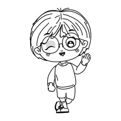 Isolated boy cartoon vector design