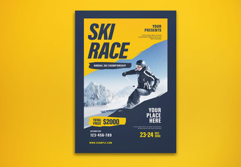 Ski Race Themed Graphic Flyer Layout