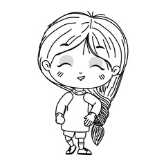 Isolated girl cartoon vector design