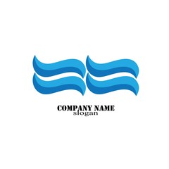 Water Wave symbol and icon Logo Template vector