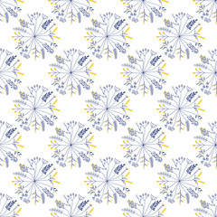 seamless pattern with rund shaped flowers