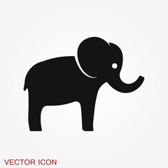 Elephant icon, vector logo line art illustration