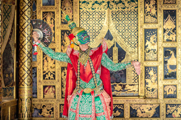 Thai pantomime dance scene Ravana