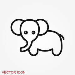 Elephant icon, vector logo line art illustration