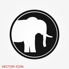 Elephant icon, vector logo line art illustration